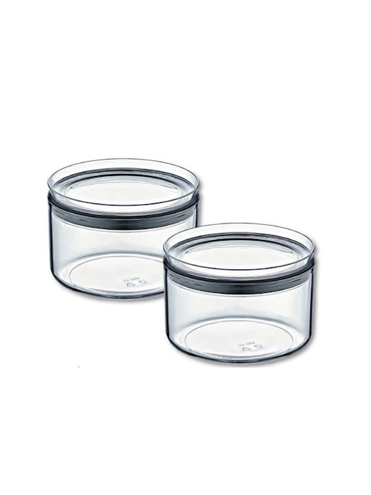 TnS Vase General Use with Airtight Lid Plastic Transparent 450ml