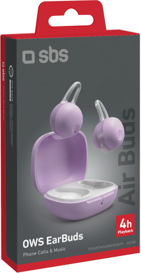 SBS Air Buds Bluetooth Handsfree Earphones with Charging Case Purple