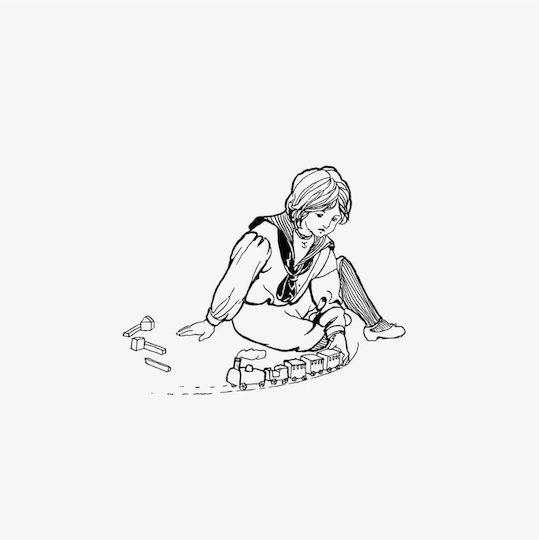 Child Playing With Train Toys From Verses For Grannies. Suggested By The Children... Illustrated By Dorothea A.h Drew (1899) Painting on Canvas 110x110cm