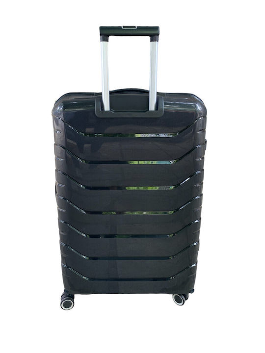 Ormi Medium Hard Travel Suitcase Black with 4 Wheels Height 65cm