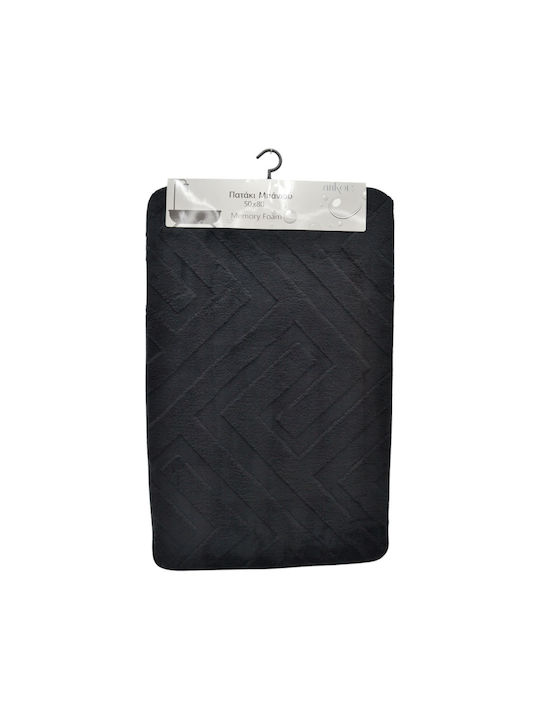 Ankor Αντιολισθητικό Πατάκι Μπάνιου Memory Foam 836024 Μαύρο 50x80εκ.