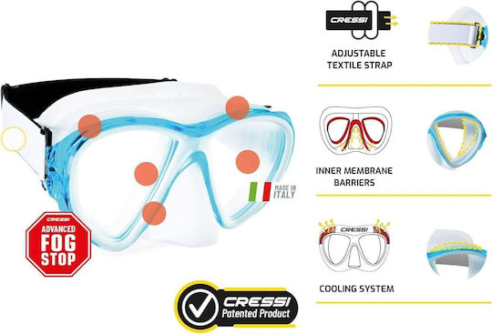 CressiSub Fiji Gamma Combo Diving Mask Silicone with Snorkel White / Blue
