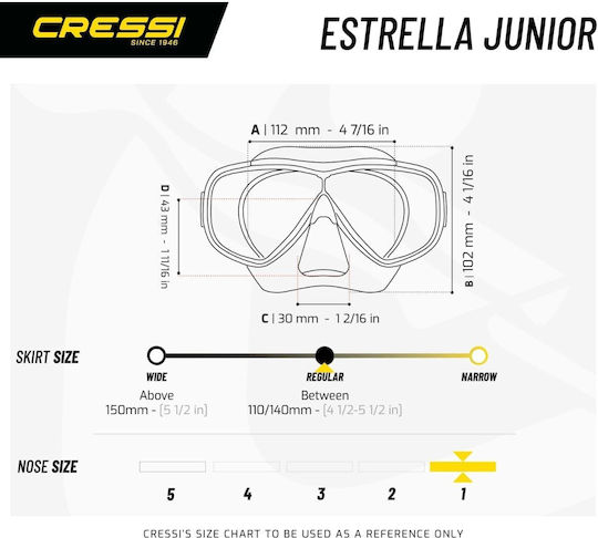 CressiSub Estrella JR TX+Top Combo Μάσκα Θαλάσσης Σιλικόνης με Αναπνευστήρα
