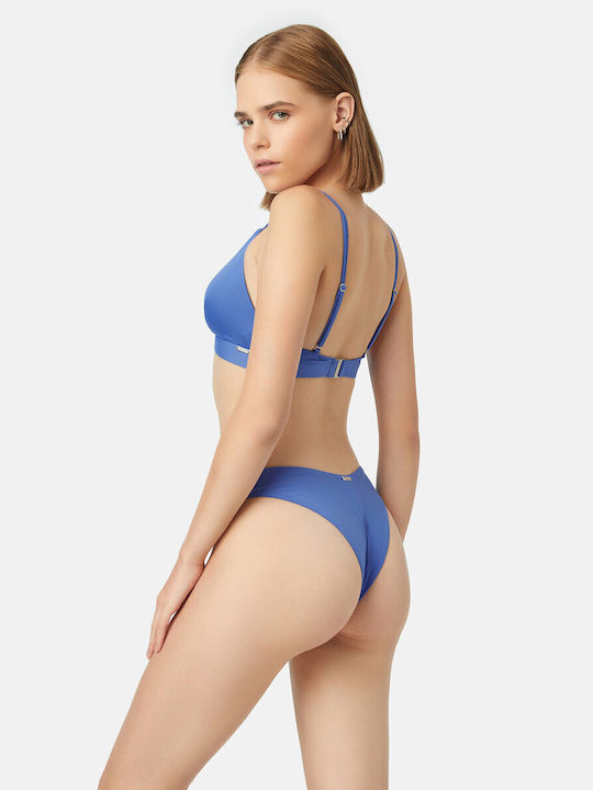 Minerva Padded Bikini Bra with Adjustable Straps Blue