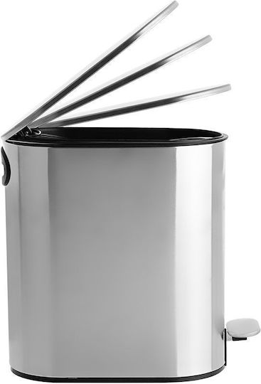 Estia Slim Inox Καλαθάκι Μπάνιου Soft Close 5lt Ματ Ινοξ