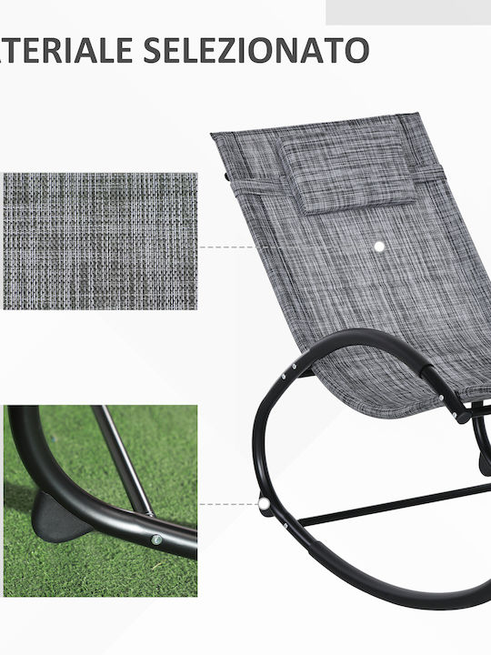Deckchair Gray 155x61x88cm.
