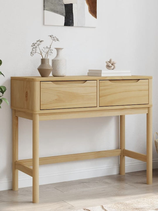 Solid Wood Console Table Coffee L89.5xW36.5xH73cm