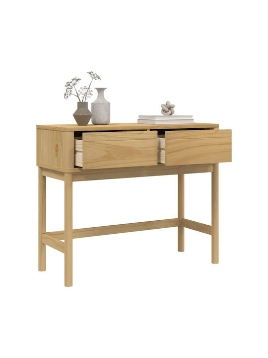 Solid Wood Console Table Coffee L89.5xW36.5xH73cm