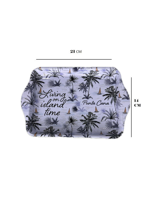 Mizoo Διακοσμητικός Δίσκος Metallisch Island Design Rechteckig 21x14cm 1Stück