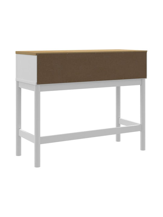 Consolă din Lemn Masiv Alb L89.5xL36.5xH73buc