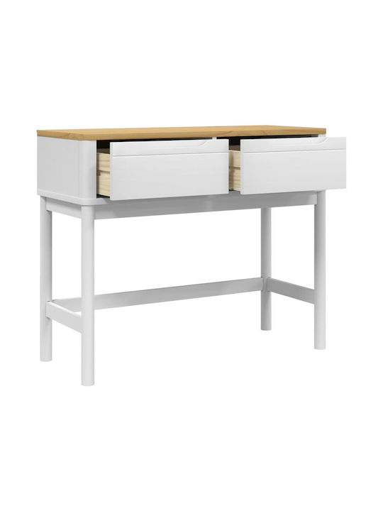 Consolă din Lemn Masiv Alb L89.5xL36.5xH73buc