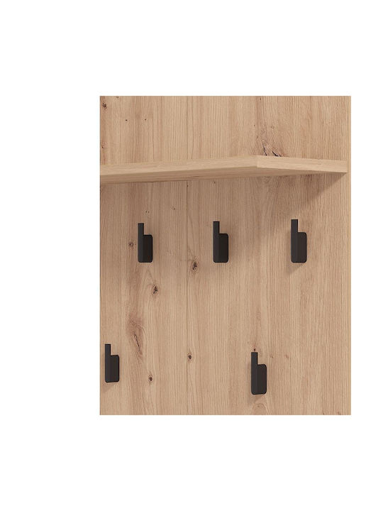 Fylliana Κρεμάστρα Τοίχου Landes Civ Ξύλινη 6 Θέσεων Καφέ 66x83cm