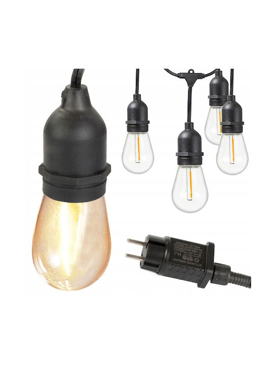 Στεγανή Γιρλάντα Φωτισμού LED IP44 με 20 Λάμπες Θερμό Λευκό