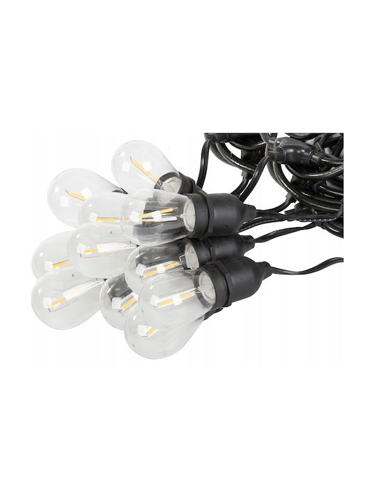 Στεγανή Γιρλάντα Φωτισμού LED IP44 με 20 Λάμπες Θερμό Λευκό
