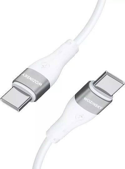 Wozinsky Cablu USB 2.0 USB-C Masculin - USB-C 65W PD Alb 1m WSTCC1