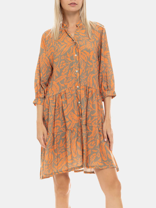 Pink Label Damen Mini Kleid Strand Orange
