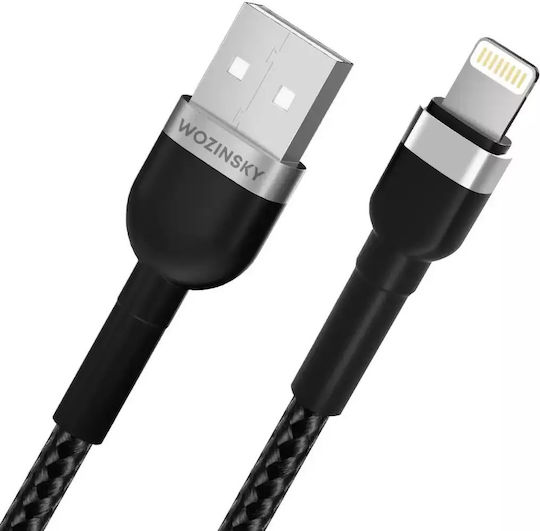 Wozinsky Regular USB-A la Cablu Lightning Negru 1m (WNBAL1)