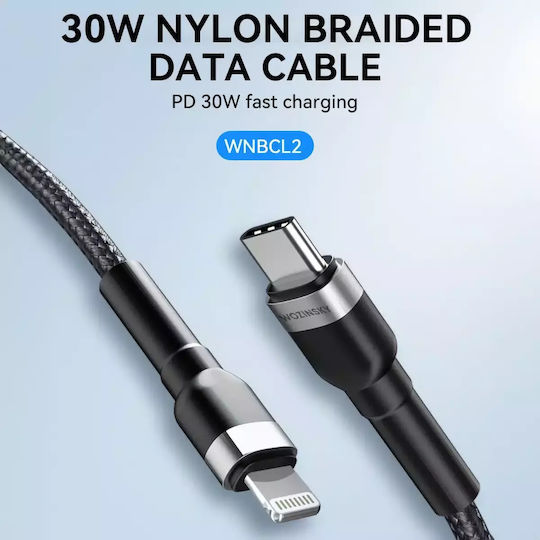 Wozinsky USB-C to Lightning Cable 30W Μαύρο 2m (WNBCL2)