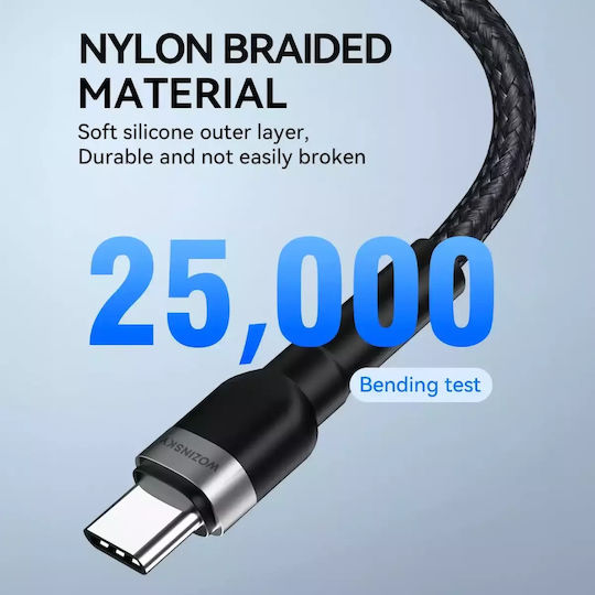 Wozinsky Редовна USB-C към Lightning кабел 30W Черен 1м (WNBCL1)