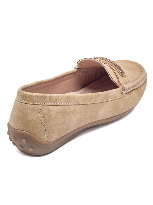 Voi & Noi Women's Moccasins in Beige Color