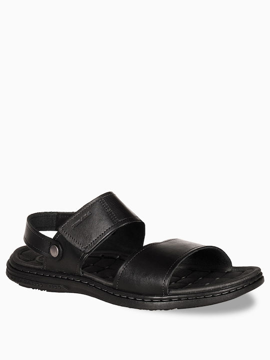 Pegada Leder Herrensandalen in Schwarz Farbe