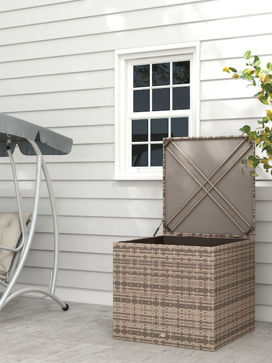 Outsunny Μπαούλο Αποθήκευσης Εξωτερικού Χώρου Rattan Καφέ Μ75xΠ75xΥ70εκ.
