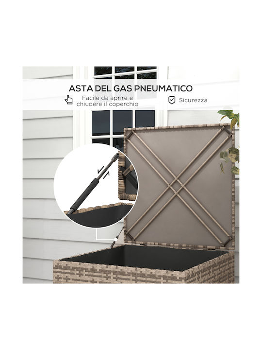 Outsunny Μπαούλο Αποθήκευσης Εξωτερικού Χώρου Rattan Καφέ Μ75xΠ75xΥ70εκ.