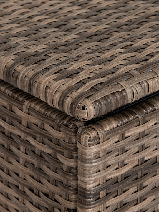 Outsunny Μπαούλο Αποθήκευσης Εξωτερικού Χώρου Rattan Καφέ Μ75xΠ75xΥ70εκ.
