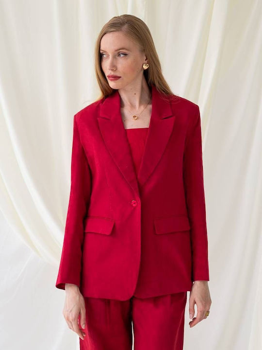 Mind Matter Women's Blazer Red