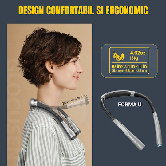 Led Reading Lamp Neck Flexible Lightweight Glocusent Perfect Multifunctional Reading Knitting Repairs Auto Shut-off 3 Color Temperatures 3 Levels Brightness
