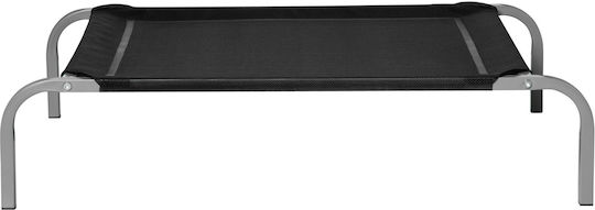 Pawhut Raised Dog Bed Breathable Metal Fabric 90x65x20 Cm Black Silver