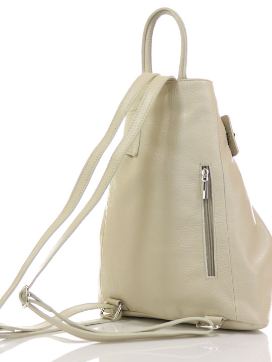 Passaggio Leather Leather Women's Bag Backpack Beige