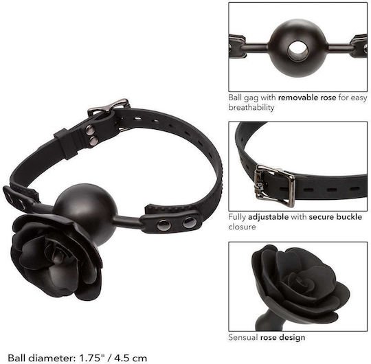 Bdsm Кърпа с роза, сваляема кърпа, черна