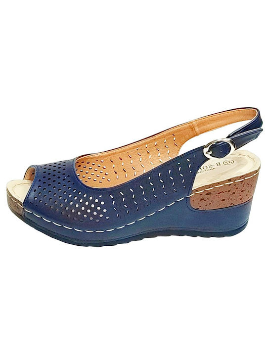 B-Soft Women's Platform Shoes Blue