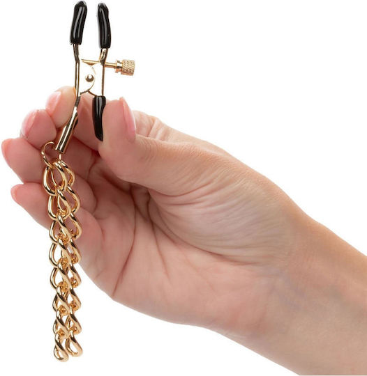 Nipple Clamps Bdsm Erotic Jewelry Ride Em Denim Nipple Clamps Gold