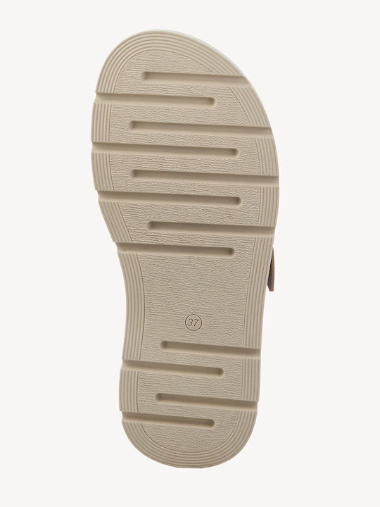 Δερμάτινα Γυναικεία Σανδάλια Flatforms Λεοπάρ