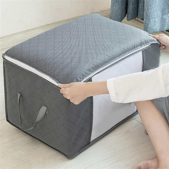 Casetă Textilă De Depozitare Pentru Pătură/Duvet Gri 47x43cm