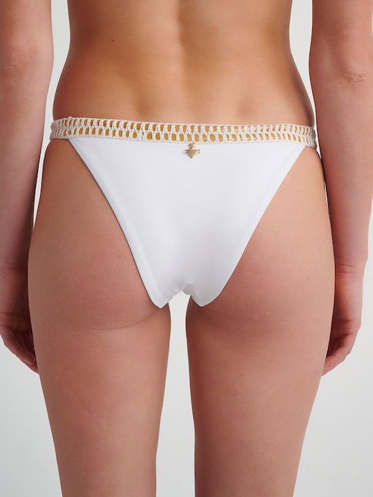 Brazilian Bikini Bottom Crochet Details White