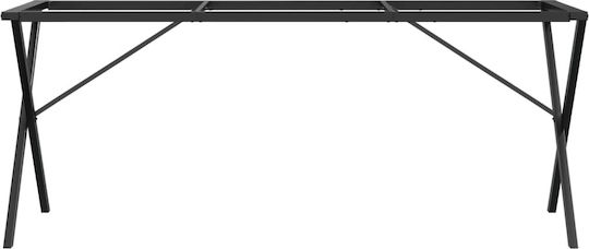 vidaXL Βάση Τραπεζιού Μαντεμένια Μαύρο 160x80x73cm