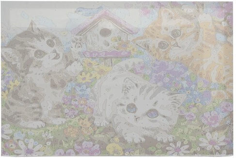 Number Painting Set Children Adults Watercolors Zola Canvas 40×50 Cm Kittens In A Field