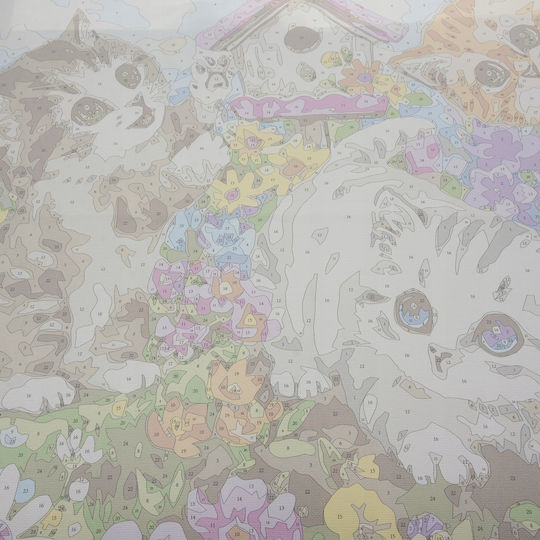 Number Painting Set Children Adults Watercolors Zola Canvas 40×50 Cm Kittens In A Field