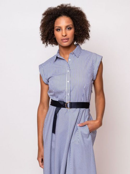 Heavy Tools Maxi Shirt Dress Dress Blue