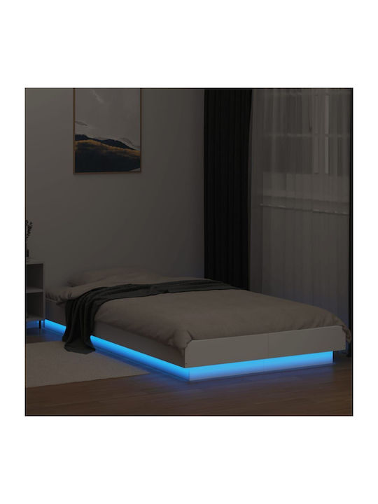Υπόστρωμα Pat Single Din Lemn Alb Cu Plăci Pentru Saltea 90x200cm