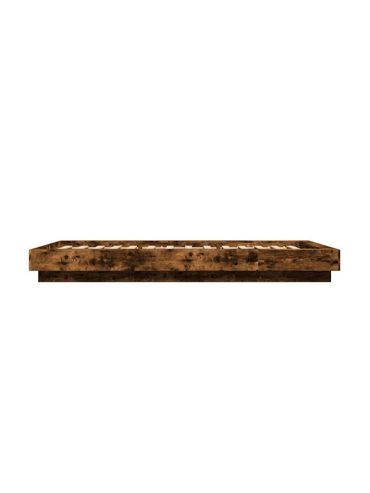 Suport Pat Single Din Lemn Maro Cu Plăci Pentru Saltea 90x200cm