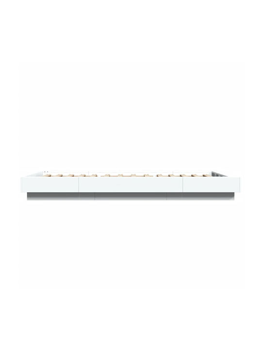 Υπόστρωμα Pat Single Din Lemn Alb Cu Plăci Pentru Saltea 90x200cm