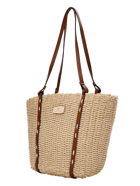 Bag to Bag Ψάθινη Women's Bag Shoulder Beige