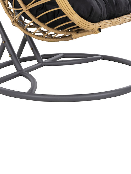 Gracie Κρεμαστή Κούνια Φωλιά με Μαξιλάρι 2 Θέσεων Rattan Μπεζ Μ120xΠ120xΥ200cm