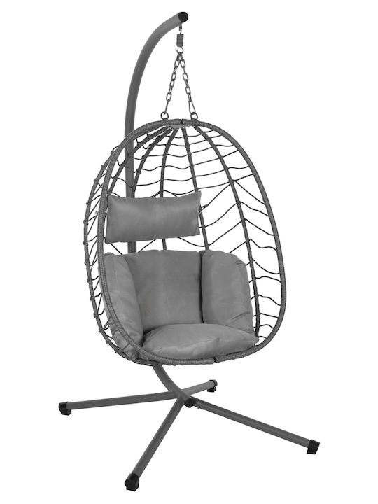 Millie Φωλιά με Βάση Rattan Μ90xΠ75xΥ190cm Γκρι