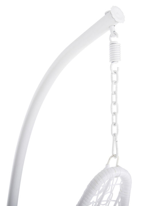 Millie Leagăn cu bază și pernă Rattan Alb L95xL95xH195cm