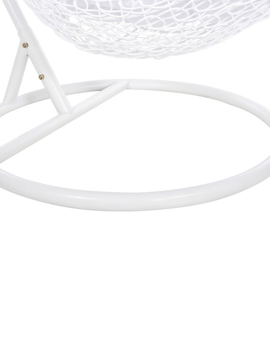 Millie Leagăn cu bază și pernă Rattan Alb L95xL95xH195cm